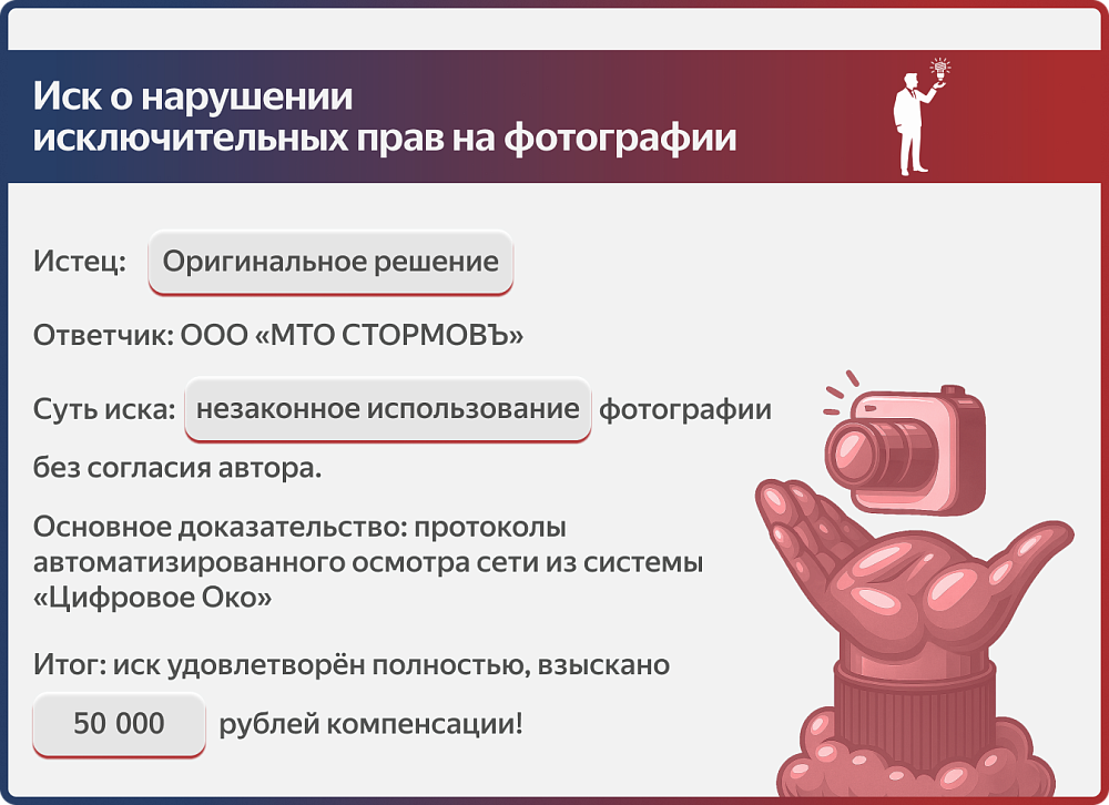 Картинка ООО «МТО «СТОРМОВЪ»: штраф 50 000 ₽ за чужое фото